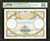 France Banque de France 50 Francs 1933-34 Pick 80b PMG About Uncirculated 55. Staple holes.

HID09801242017
