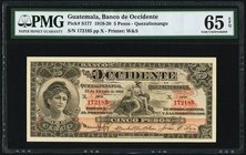 Guatemala Banco de Occidente 5 Pesos 15.1.1918 Pick S177 PMG Gem Uncirculated 65 EPQ. 

HID09801242017