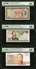 Luxembourg Grand-Duche de Luxembourg 50 (2); 100 Francs 1961; 1972; 1993 (ND 1986) Pick 51a; 55b; 58b PMG Choice Uncirculated 64; Gem Uncirculated 66 ...