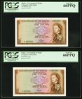 Malta Government of Malta 1 Pound 1949 (1963) Pick 26a Two Consecutive Examples PCGS Gem New 66PPQ. 

HID09801242017