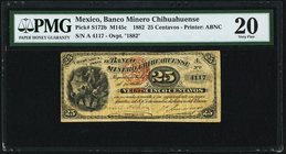 Mexico Banco Minero Chihuahuense 25 Centavos 1882 Pick S172b M145c PMG Very Fine 20. Minor rust.

HID09801242017