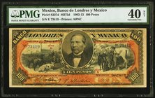 Mexico Banco de Londres y Mexico 100 Pesos 2.1.1912 Pick S237d M275d PMG Extremely Fine 40 Net. Rust lightened.

HID09801242017