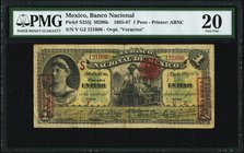 Mexico Banco Nacional de Mexicano 1 Peso 1.1.1885 Pick S255j M296k PMG Very Fine 20. 

HID09801242017