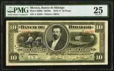 Mexico Banco De Hidalgo 10 Pesos 9.1910 Pick S306b M370b PMG Very Fine 25. 

HID09801242017