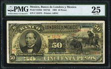 Mexico Banco de Londres y Mexico 50 Pesos 1.1.1902 Pick S236d M274d PMG Very Fine 25. 

HID09801242017