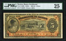 Mexico Banco Occidental 5 Pesos 5.5.1906 Pick S408c M495b PMG Very Fine 25. 

HID09801242017