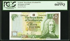 Scotland Royal Bank of Scotland 50 Pounds 14.9.2005 Pick 367 PCGS Gem New 66PPQ. 

HID09801242017