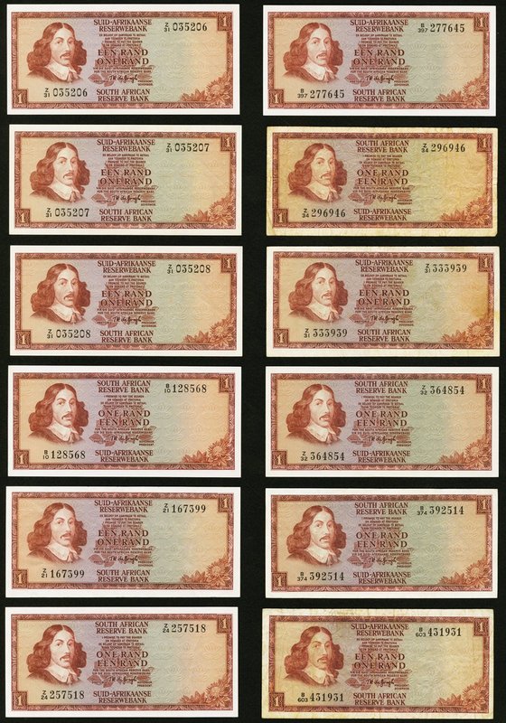 South Africa Collection of 1 Rands Group of 27 Examples Fine or better. A nice g...