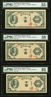 South Korea Bank of Korea 1000 Won ND (1950) Pick 8 Three Examples PMG About Uncirculated 55 EPQ; Choice About Unc 58; Choice Uncirculated 63. 

HID09...