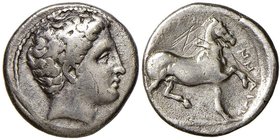 TESSAGLIA Phalanna Dracma (400-344 a.C.) Testa a d. - R/ Cavallo a d. - S.Cop. 199 AG (g 5,35) RR Graffi al R/
Grading/Stato:MB