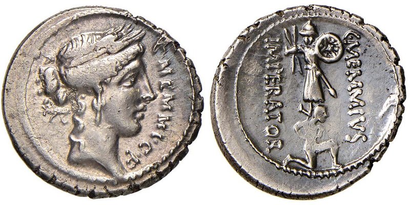 REPUBBLICA Memmia - Caius Memmius - Denario (56 a.C.) Testa di Cerere a d. - R/ ...