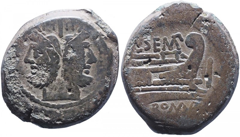 Sempronia - Asse (148 a.C.) Testa di Giano - R/ Prua a d. - Cr. 216/2a AE (g 25,...