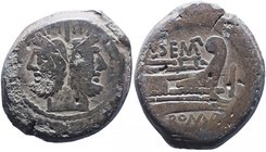 Sempronia - Asse (148 a.C.) Testa di Giano - R/ Prua a d. - Cr. 216/2a AE (g 25,17)
Grading/Stato:MB+