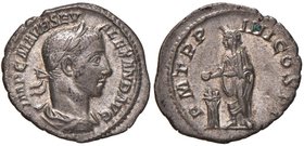 Alessandro Severo (222-235) Denario - Testa laureata a d. - R/ L’imperatore sacrificante a s. - C. 276 AG (g 2,33)
Grading/Stato:SPL+