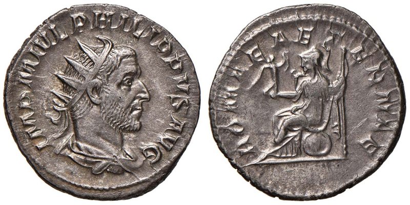 Filippo I (244-249) Antoniniano - Busto radiato e corazzato a d. - R/ Roma sedut...
