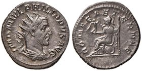 Filippo I (244-249) Antoniniano - Busto radiato e corazzato a d. - R/ Roma seduta a s. tiene in mano una vittoriola e uno scettro - Ric 85; C. 167 AG ...