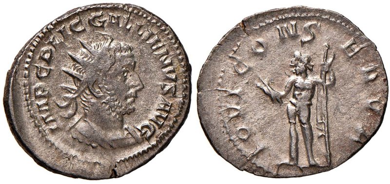 Gallieno (253-268) Antoniniano - Busto radiato e drappeggiato a d. - R/ Giove st...