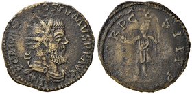 Postumo (260-268) Doppio sesterzio (Lugdunum) Busto radiato a d. - R/ L’imperatore stante a s. - cfr. RIC 106 AE (g 13,28) Sembra manchino le lettere ...