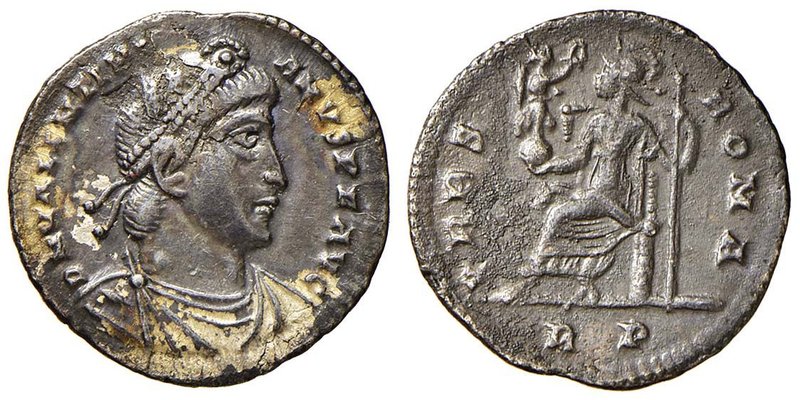 Valentiniano I (364-375) Siliqua (Lugdunum) Busto diademato a d. - R/ Roma sedut...