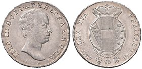 FIRENZE Ferdinando III (1814-1824) Mezzo francescone 1823 - MIR 437 AG (g 13,65) RR Dall’asta Nomisma 25, lotto 324. Graffietti di conio sulla guancia...