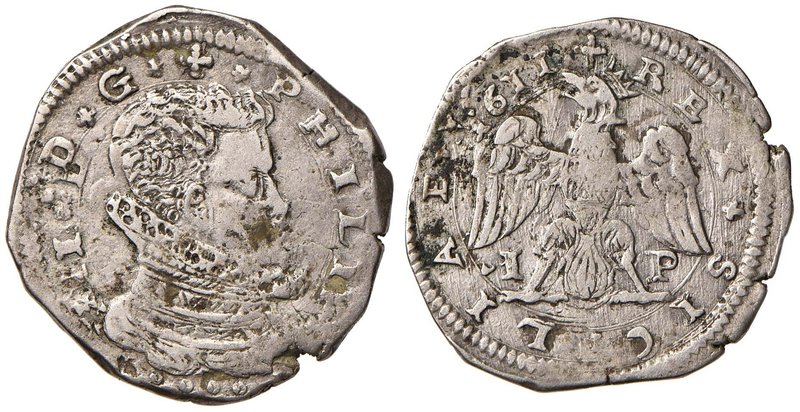 MESSINA Filippo III (1598-1621) 4 Tarì 1611 sigla I P - MIR 345/5 AG (g 10,39) M...