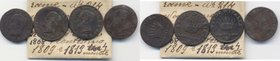 MILANO Lotto di quattro monete da un centesimo in rame, con cartellino di vecchia raccolta
Grading/Stato:B-MB