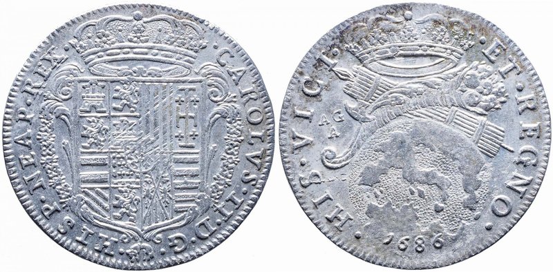 NAPOLI Carlo II (1674-1700) Tarì 1686 - Magliocca 18 AG (g 5,56)
Grading/Stato:...