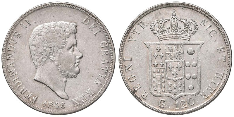 NAPOLI Ferdinando II (1830-1859) Piastra 1846 - Magliocca 554 AG (g 27,44) Graff...