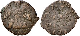 PALERMO Carlo II (1665-1700) Grano 1687 (?) - Spahr 59 var.; MIR 487/3 CU (g 1,72) Di peso ridotto
Grading/Stato:BB