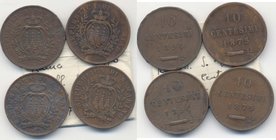 SAN MARINO Lotto di quattro monete, con cartellino di vecchia raccolta 
Grading/Stato:MB-BB