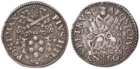 Pio IV (1559-1565) Ancona - Testone - Munt. 46 AG (g 9,48) Dall’asta Nomisma 45, lotto 1394 
Grading/Stato:BB+/BB