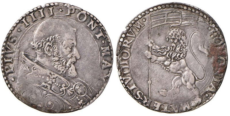 Pio IV (1559-1565) Bologna - Bianco - Munt. 70 AG (g 4,84) R Dall’asta Nomisma 4...