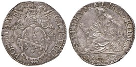 Clemente VIII (1592-1605) Testone - Munt. 32 AG (g 9,62) Frattura del tondello ma bell’esemplare
Grading/Stato:SPL