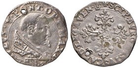 Paolo V (1605-1621) Avignone - 1/2 Franco 1608 - cfr. Munt. 399 AG (g 6,76) RRRR Forato, graffi
Grading/Stato:BB+/qSPL