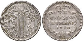 Benedetto XIV (1740-1758) Carlino romano 1750 A. XI - Berman 2774 AG (g 2,71)
Grading/Stato:SPL
