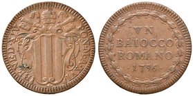 Benedetto XIV (1740-1758) Baiocco 1756 A. XVI - Munt. 177 CU (g 11,70)
Grading/Stato:SPL