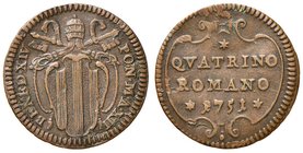 Benedetto XIV (1740-1758) Quattrino 1751 A. XII - Munt. 213 CU (g 2,24)
Grading/Stato:BB+
