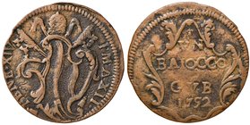 Benedetto XIV (1740-1758) Gubbio - Baiocco 1752 A. XII - Munt. 458 CU (g 13,25)
Grading/Stato:BB