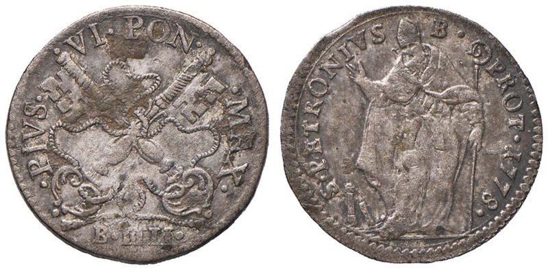 Pio VI (1775-1799) Bologna - 4 Baiocchi 1778 - MI (g 3,00)
Grading/Stato:MB+