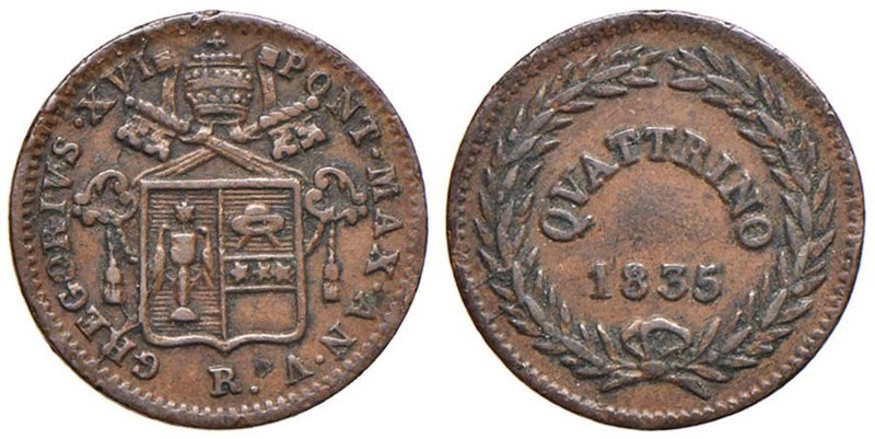 Gregorio XVI (1831-1846) Quattrino 1835 A. V - Nomisma 335 CU (g 1,81)
Grading/...