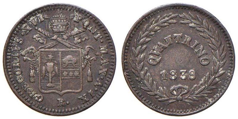 Gregorio XVI (1831-1846) Quattrino 1839 A. IX - Nomisma 338 CU (g 2,00)
Grading...