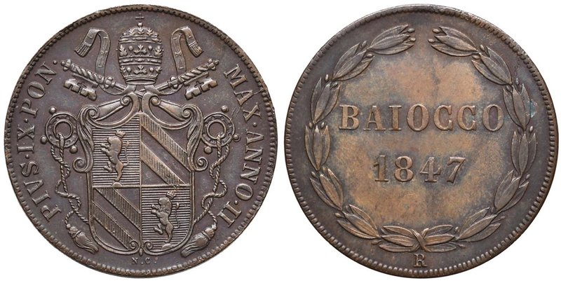 Pio IX (1846-1870) Baiocco 1847 A. II - Nomisma 577 CU (g 10,20)
Grading/Stato:...