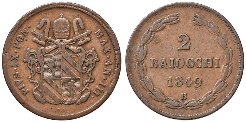 Pio IX (1846-1878) Bologna - 2 Baiocchi 1849 A. III - Nomisma 552 CU (g 19,31)
...