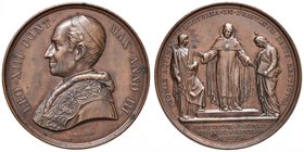 Leone XIII (1878-1903) Medaglia A. III - Opus: F. Bianchi - Bart. 880 AE (g 38,24)
Grading/Stato:SPL+/qFDC
