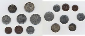 PIO XI (1929-1938) 10,5,2 e 1 lira, 50,20,10 e 5 centesimi 1929 - Nomisma702a Ag, Ni, Cu lotto di 8 monete Ossidazione al dritto del 10 centesimi
Gra...