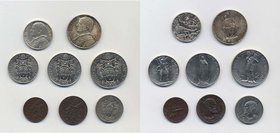 PIO XI (1929-1938) 10,5,2 e 1 lira, 50,20,10 e 5 centesimi 1932 - Nomisma705a Ag, Ni, Cu lotto di 8 monete
Grading/Stato:SPL-FDC