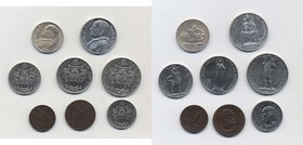 PIO XI (1929-1938) 10,5,2 e 1 lira, 50,20,10 e 5 centesimi 1935 - Nomisma708a Ag, Ni, Cu lotto di 8 monete
Grading/Stato:SPL-FDC