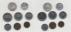 PIO XI (1929-1938) 10,5,2 e 1 lira, 50,20,10 e 5 centesimi 1936 - Nomisma709a Ag, Ni, Cu lotto di 8 monete Ossidazione al dritto del 5 centesimi
Grad...