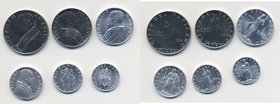 PIO XII (1939-1958) 100, 50, 10, 5, 2 e 1 lira 1955 - Nomisma750a Ac It lotto di 6 monete
Grading/Stato:SPL-FDC