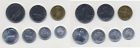 PIO XII (1939-1958) 100, 50, 10, 5, 2 e 1 lira 1957 - Nomisma752a Ac Ba It lotto di 7 monete
Grading/Stato:SPL-FDC